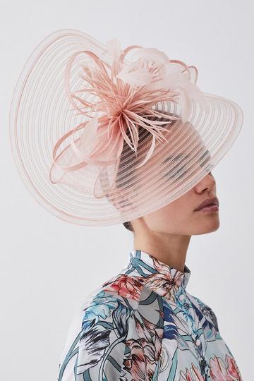 Feather Detail Fascinator blush