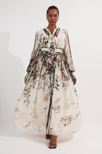 Multi Lydia Millen Plus Size Viscose Floral Print Woven Maxi Dress