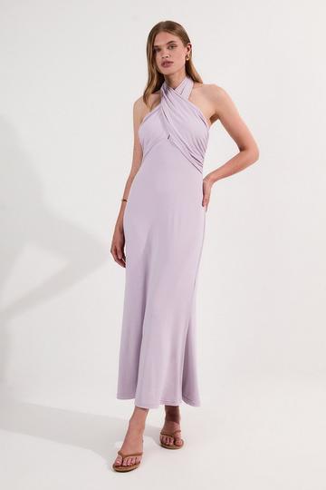 Drapey Crepe Jersey Maxi Dress lilac
