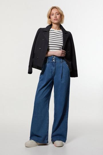 Denim All Over Floral Sequin Skirt mid blue